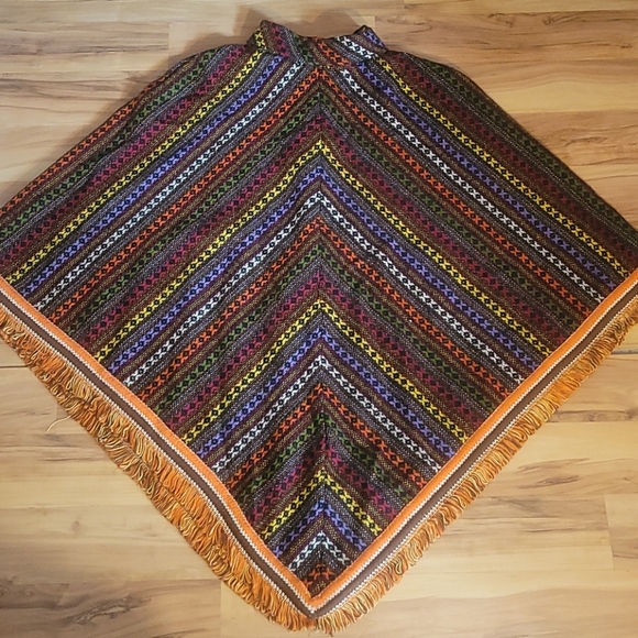 Vintage 70s Poncho Cape  L - Picture 5 of 12